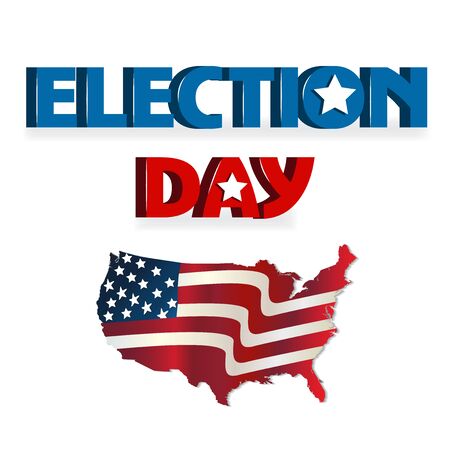 USA map with election day text above in isolated background. symbol image template vectorのイラスト素材