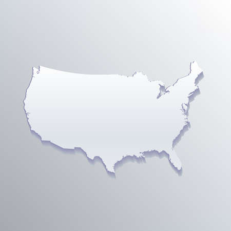 USA White Flat Map Vector Backgroundのイラスト素材