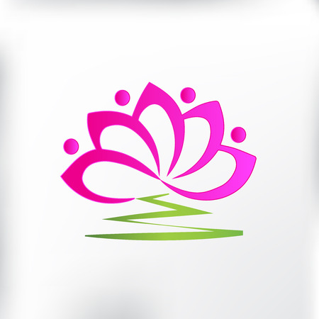 Lotus flower teamwork people vectorのイラスト素材