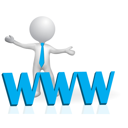 3d small people internet communication conceptのイラスト素材