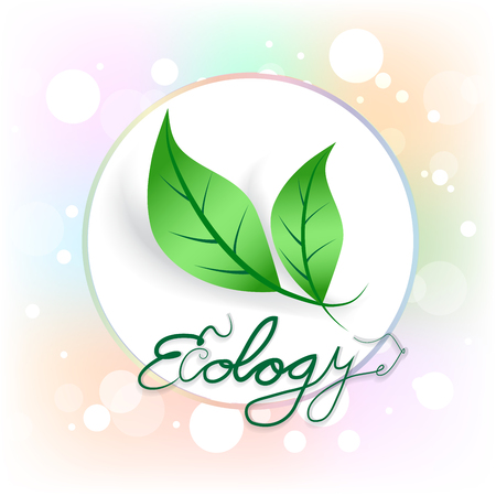 Ecology leafs frame template.のイラスト素材