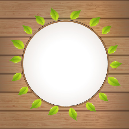 White circle of leafs health nature wood background templateのイラスト素材