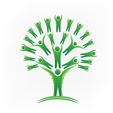 Tree teamwork group of people logo vector imageのイラスト素材
