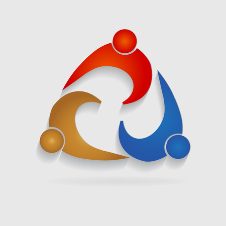 Logo teamwork meeting peopleのイラスト素材