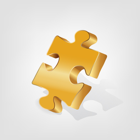 Golden piece of puzzle.のイラスト素材