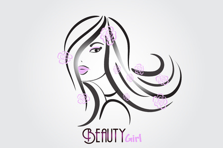 Beauty pretty woman iconのイラスト素材