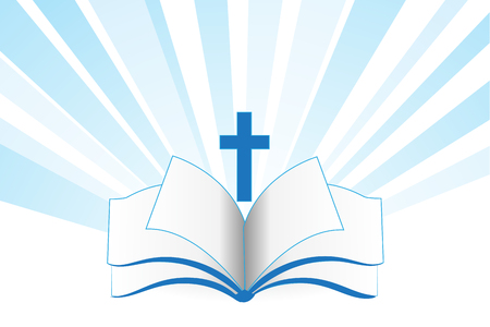 Book bible cross religion symbol vector templateのイラスト素材