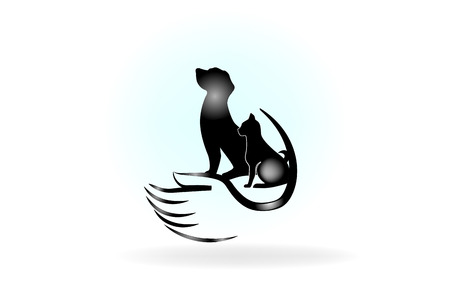 Hand care a dog and cat logo vector imageのイラスト素材
