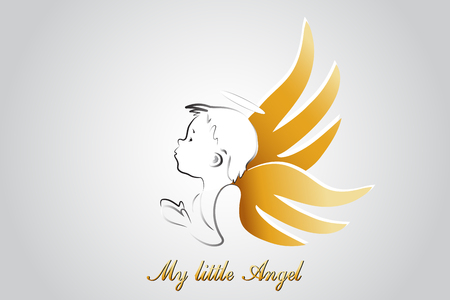 Little angel praying iconのイラスト素材