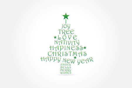 Christmas tree greetings card vector image templateのイラスト素材