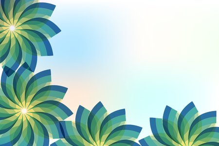 Abstract green flowers frame background vector image designのイラスト素材