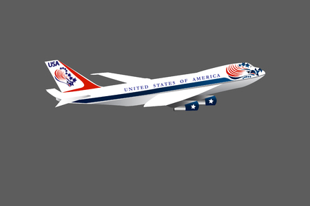 Airplane USA Flag logo vector designのイラスト素材