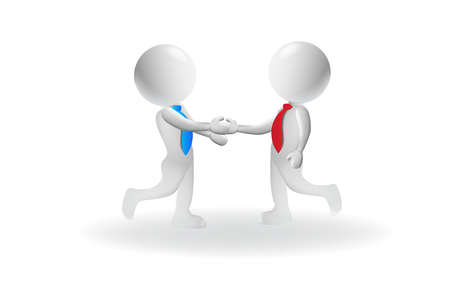 3D small business people. Handshake logo vectorのイラスト素材