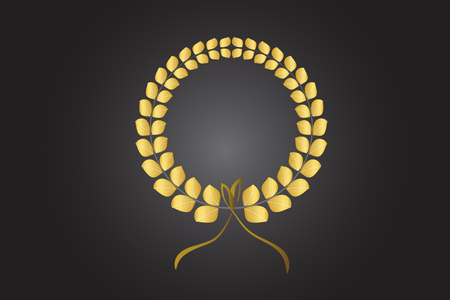 Gold laurel wreath decoration vector image designのイラスト素材