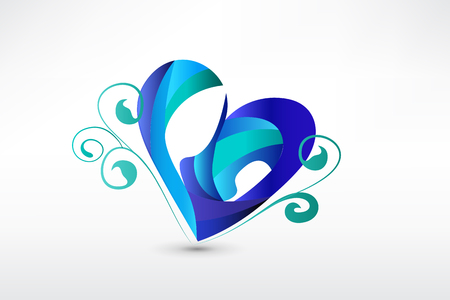 Family in a heart shape stylized sketch iconのイラスト素材