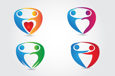 Set of couple love people vector image templateのイラスト素材