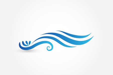 Waves beach water swirly vector imageのイラスト素材
