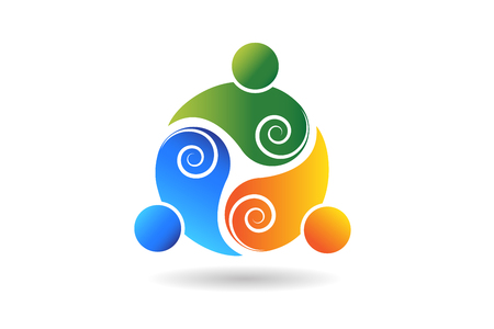 teamwork swirl business people vector designのイラスト素材