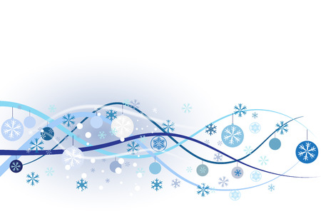 Winter christmas flakes swirly waves background vector imageのイラスト素材