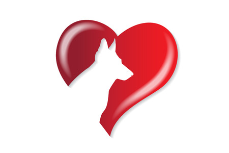illustration german sephard dog heart vector imageのイラスト素材