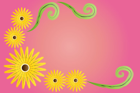 spring flowers watercolor frame vintage card vector backgroundのイラスト素材