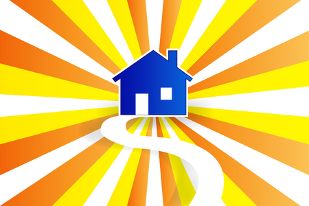 House road and sun vector image designのイラスト素材