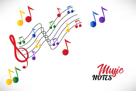 Music notes colorful vector image backgroundのイラスト素材