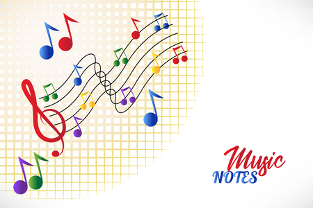 Music notes colorful vector image backgroundのイラスト素材