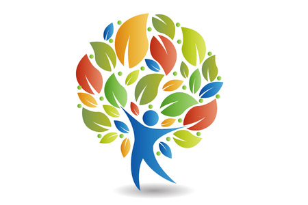 Tree people colorful icon concept of ecology vector designのイラスト素材