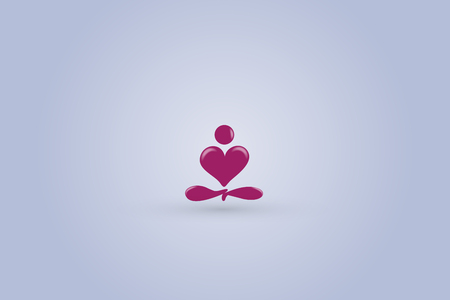 Yoga man with a love heart shape icon vector imageのイラスト素材