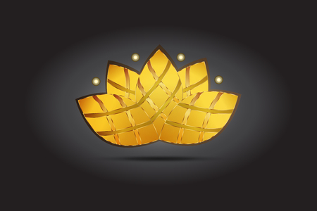 Lotus gold flower yoga vector image design templateのイラスト素材