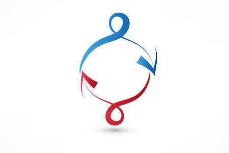 Handshake arrows icon logo image vector designのイラスト素材