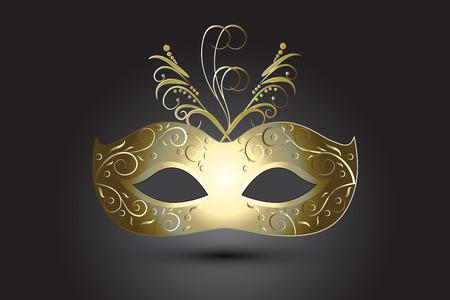Carnival Mask On Black Background Vector Imageのイラスト素材