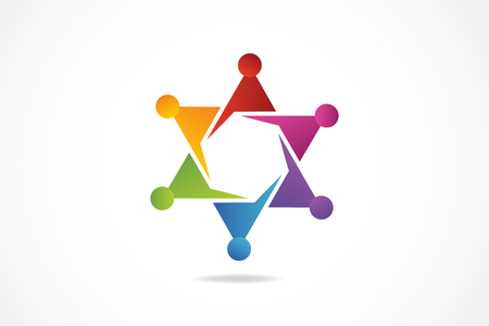 teamwork business people unity partners friendship in a hug vector imageのイラスト素材