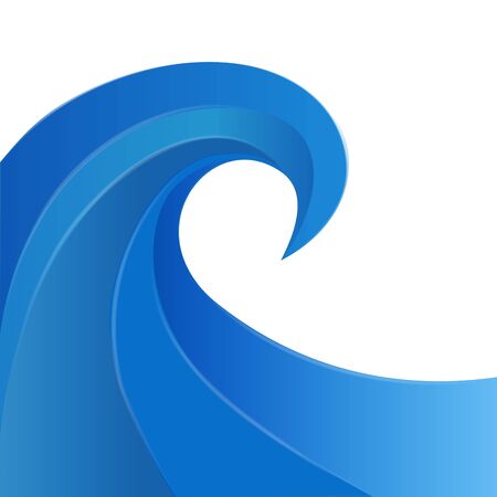 blue ocean swirl beach waves symbol icon illustration vector image designのイラスト素材