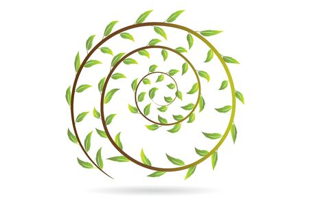 Leafs in a swirly shape icon vector graphic designのイラスト素材