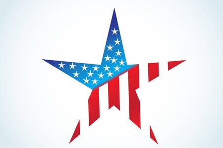 American flag USA star shape vectorのイラスト素材