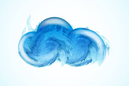 Cloud storage symbol in watercolor shine vector imageのイラスト素材