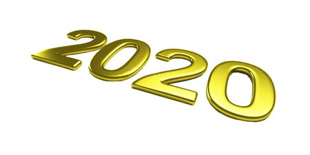 2020 gold 3D design for new year celebration invitation card image background banner