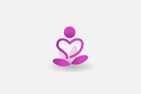 Logo yoga man flower icon identity business id card vector web image templateのイラスト素材