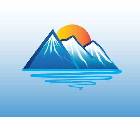 Logo mountains icon logotype vector identity business id card graphic design logotype templateのイラスト素材