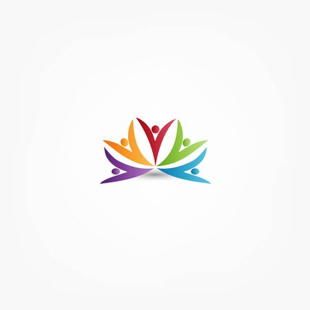 teamwork business people unity partners friendship in a hug vector image web templateのイラスト素材