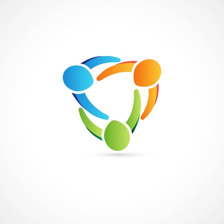 teamwork unity business people identity card icon vector web image designのイラスト素材