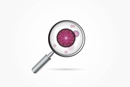 Searching Corona virus organism infection COVID-19 test spread easily vector image designのイラスト素材