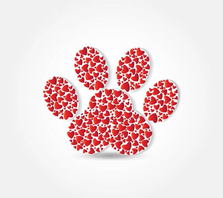 Paw print full of hearts inside id card business symbol logo vectorのイラスト素材