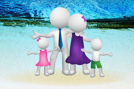 Logo family 3D unity people icon image design backgroundの写真素材