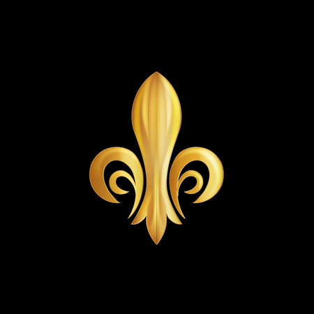 Golden Fleur de lis emblem   iconのイラスト素材