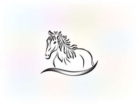 Logo beautiful horse racing identity id card icon veterinary farm concepts vector image design illustrationのイラスト素材