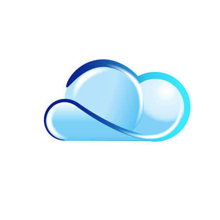 Cloud shine and glossy symbol of computing networking data storage logo vector image designのイラスト素材