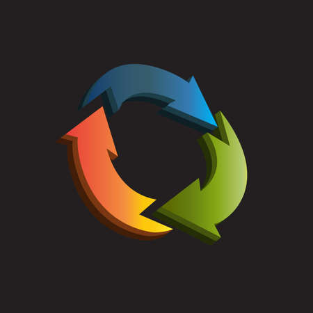 Business arrows info-graph circle shape vector 3D vector icon image designのイラスト素材